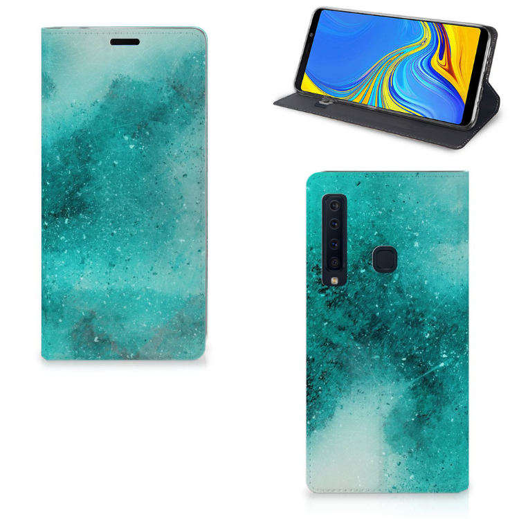 Samsung Galaxy A9 (2018) Uniek Standcase Hoesje Painting Blue
