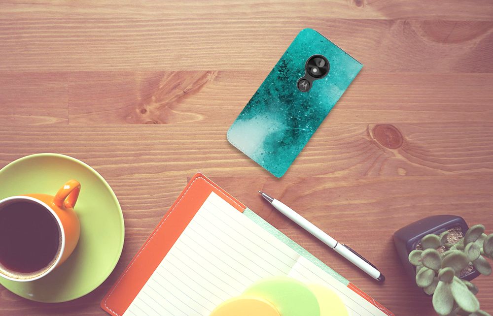 Bookcase Motorola Moto E5 Play Painting Blue