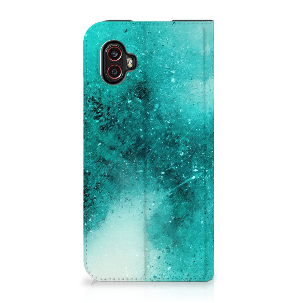 Bookcase Samsung Galaxy Xcover 6 Pro Painting Blue