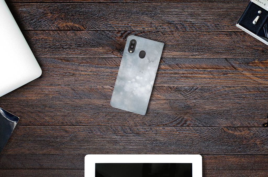 Bookcase Samsung Galaxy M20 Painting Grey