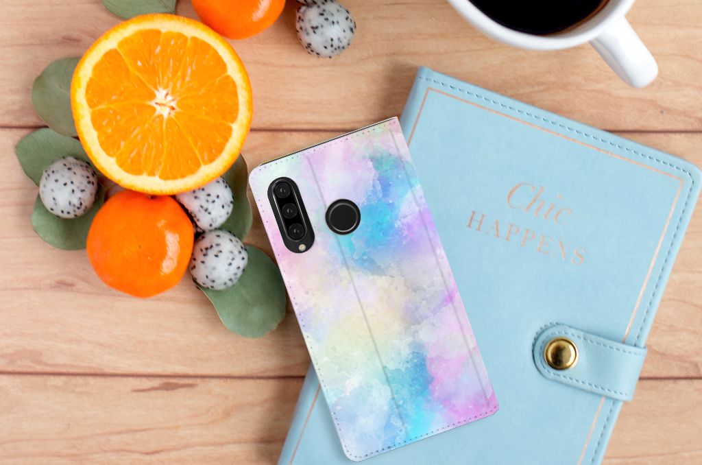 Bookcase Huawei P30 Lite New Edition Watercolor Light