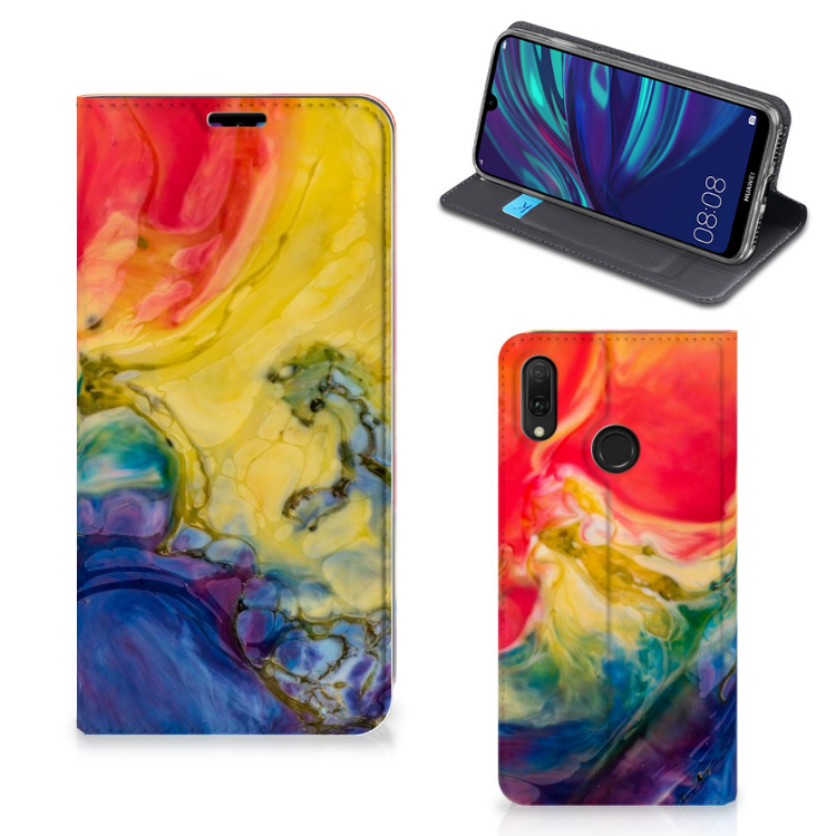 Bookcase Huawei Y7 hoesje Y7 Pro (2019) Watercolor Dark