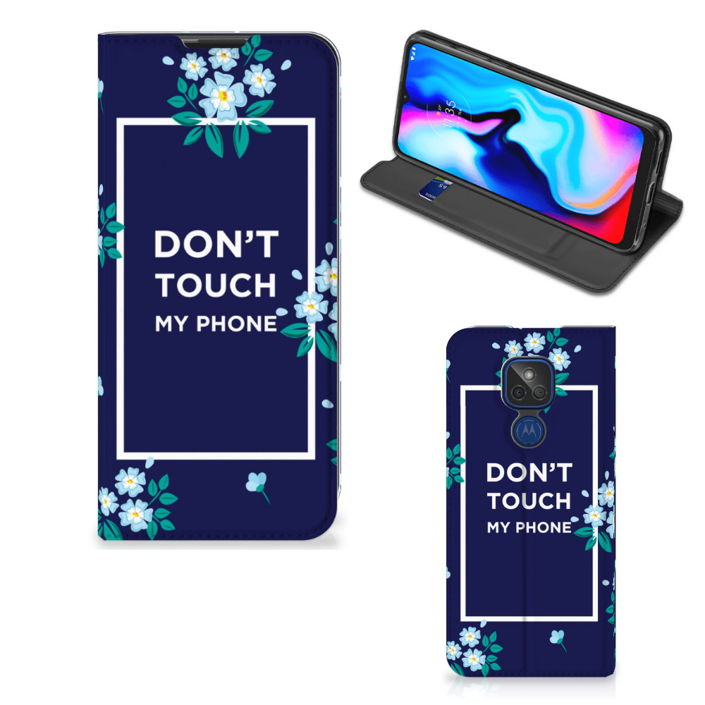 Motorola Moto G9 Play Design Case Flowers Blue DTMP
