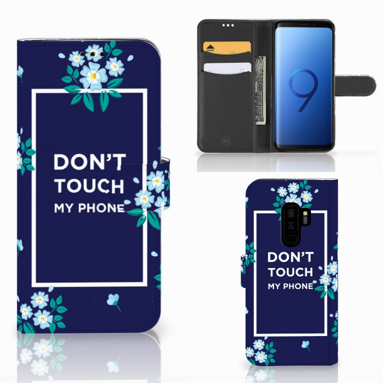 Samsung Galaxy S9 Plus Boekhoesje Flowers Blue DTMP