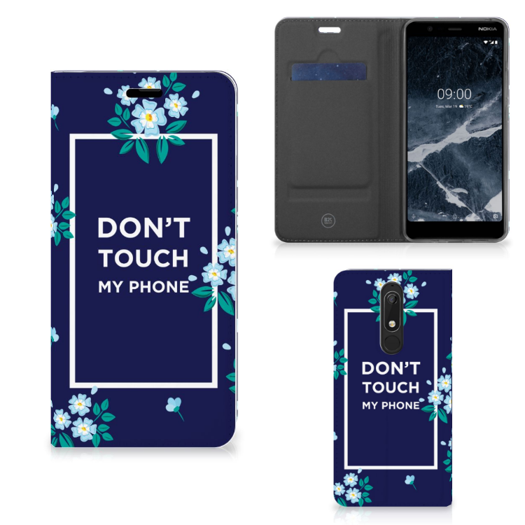 Nokia 5.1 (2018) Design Case Flowers Blue DTMP