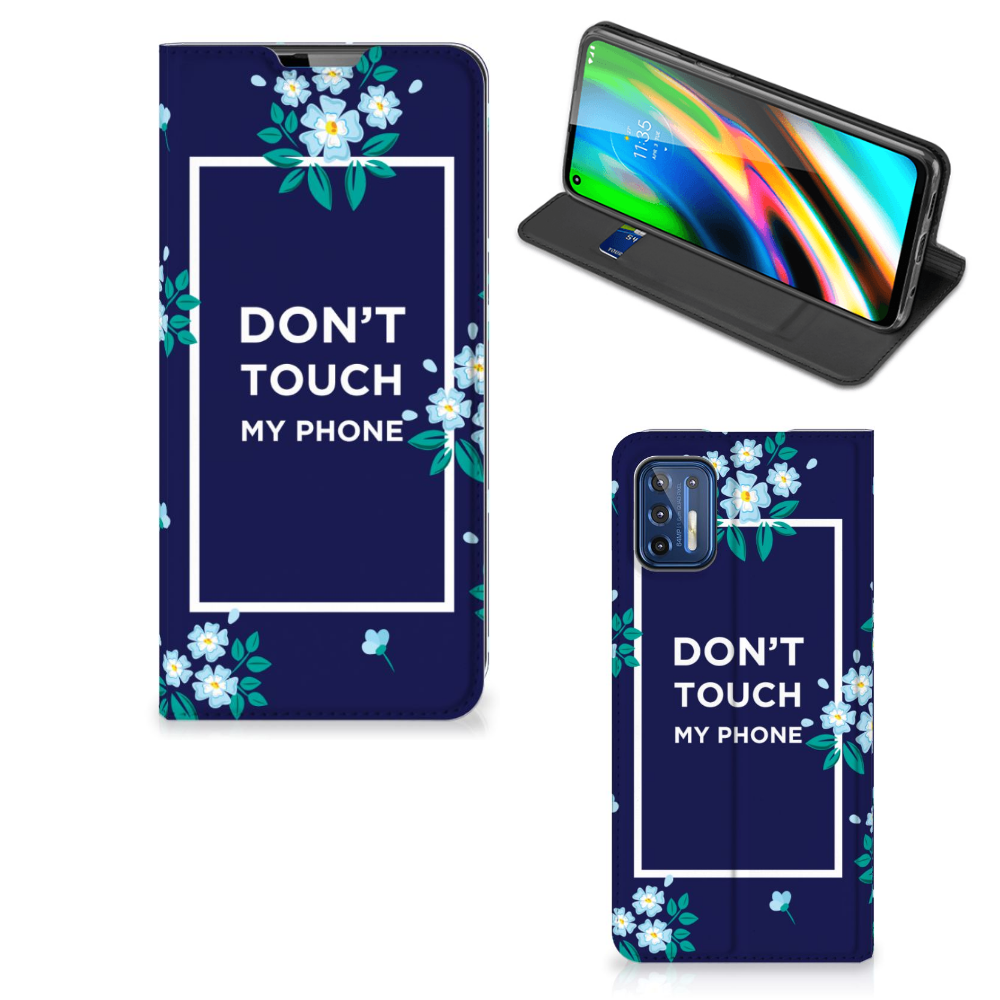 Motorola Moto G9 Plus Design Case Flowers Blue DTMP