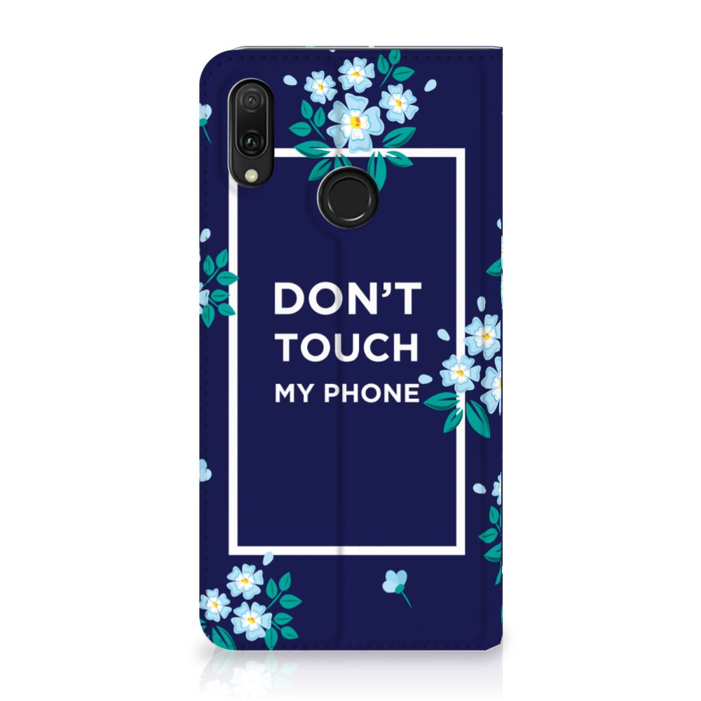 Huawei Y7 hoesje Y7 Pro (2019) Design Case Flowers Blue DTMP