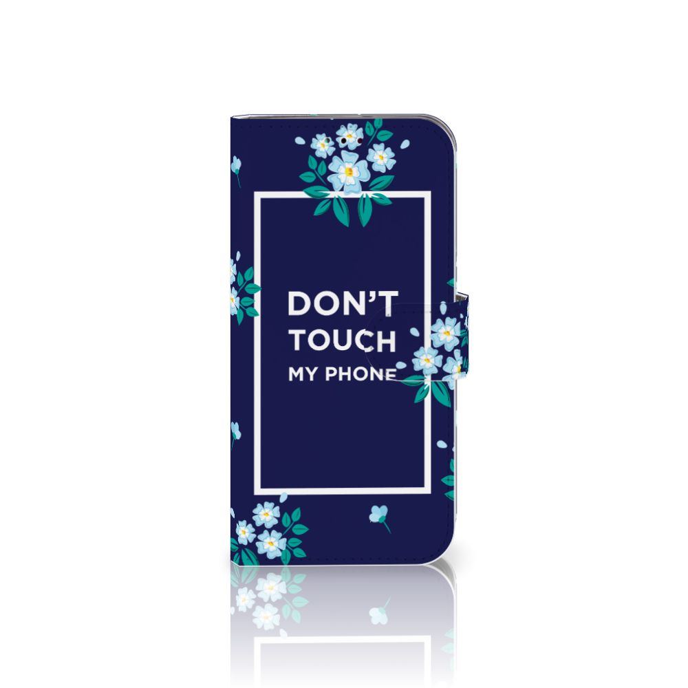 Samsung Galaxy A40 Portemonnee Hoesje Flowers Blue DTMP