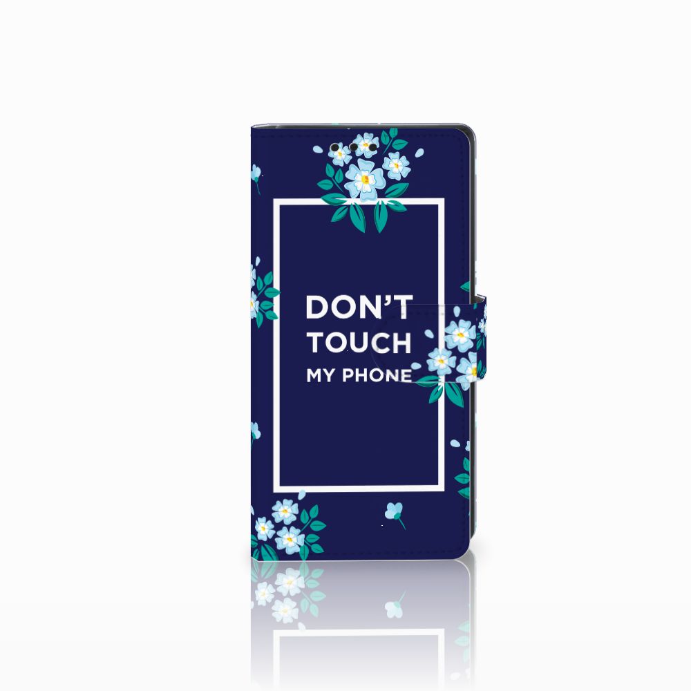 Sony Xperia XA1 Portemonnee Hoesje Flowers Blue DTMP