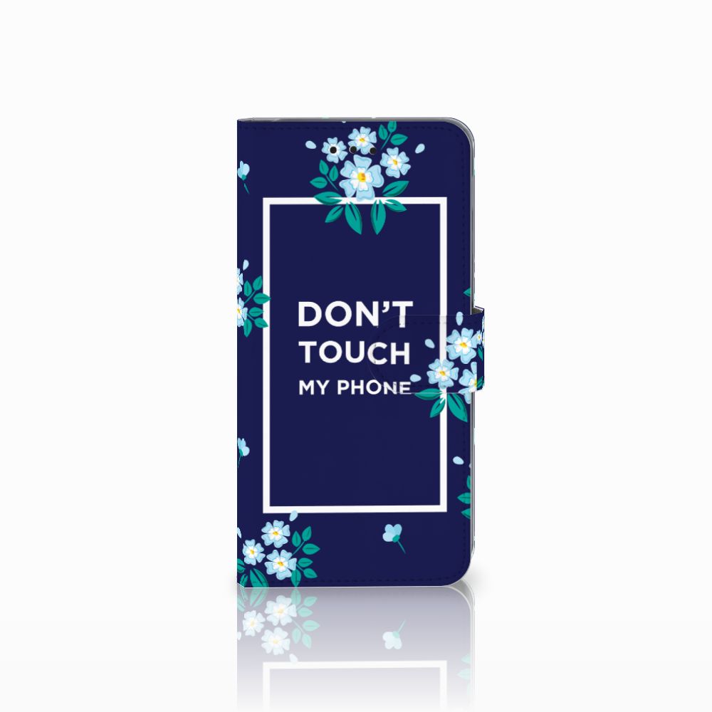 Samsung Galaxy A6 Plus 2018 Portemonnee Hoesje Flowers Blue DTMP