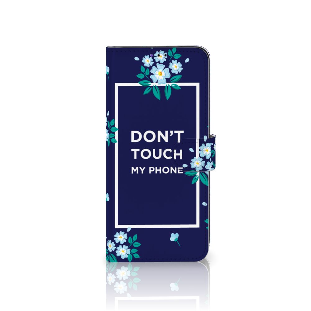 Samsung Galaxy A22 5G Portemonnee Hoesje Flowers Blue DTMP