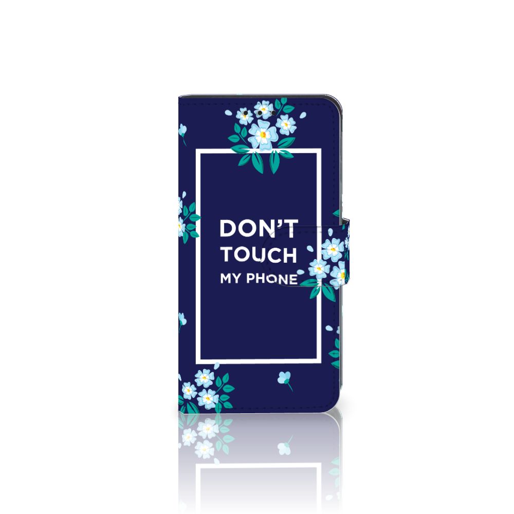 Samsung Galaxy A3 2017 Portemonnee Hoesje Flowers Blue DTMP