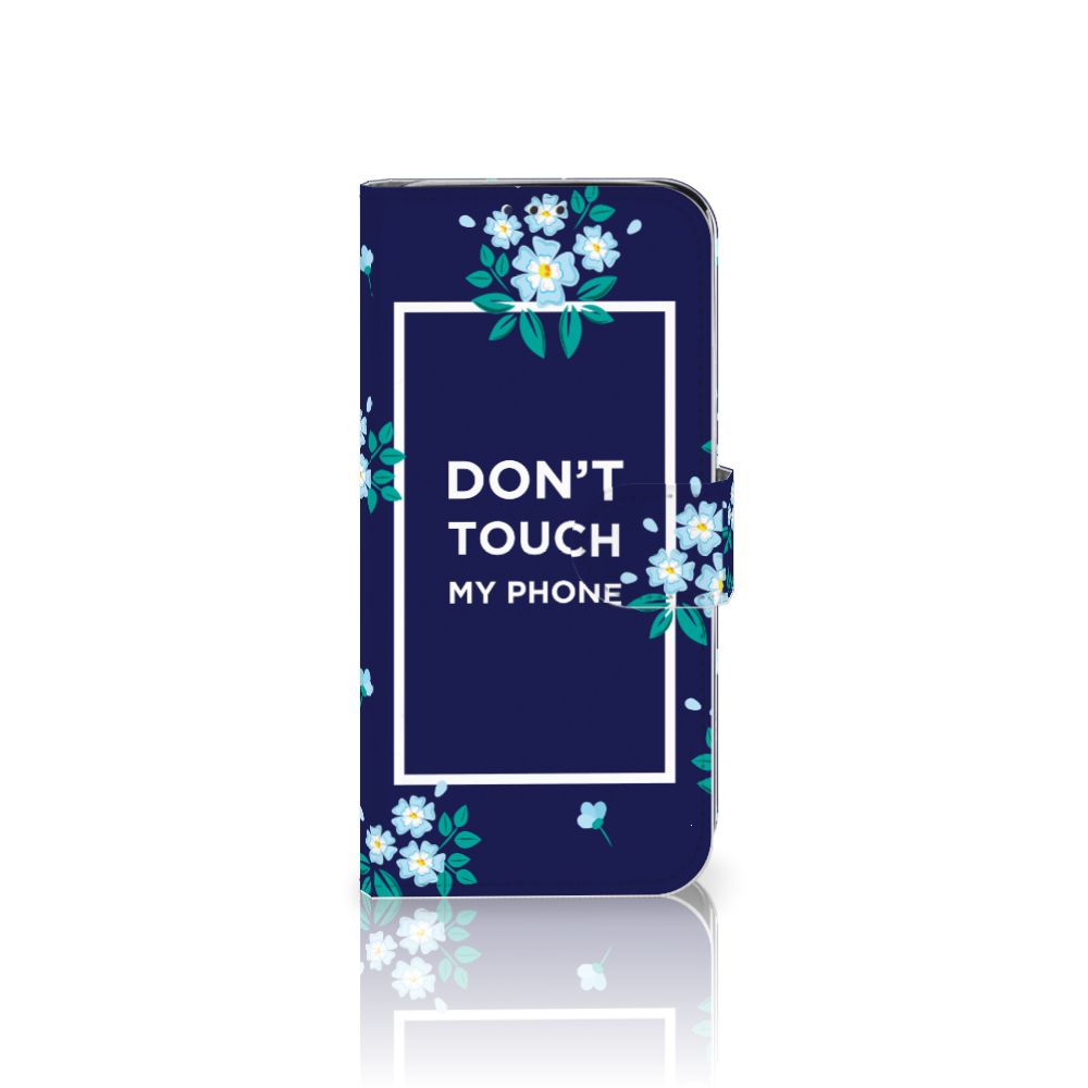 Samsung Galaxy A20e Portemonnee Hoesje Flowers Blue DTMP