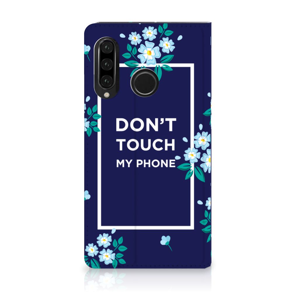 Huawei P30 Lite New Edition Design Case Flowers Blue DTMP