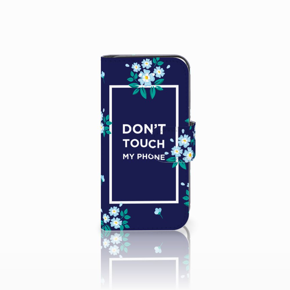 Apple iPhone 5 | 5s | SE Portemonnee Hoesje Flowers Blue DTMP
