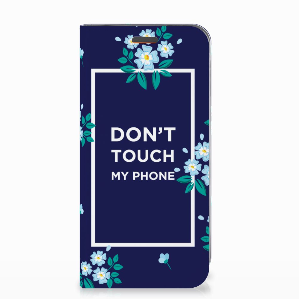 Motorola Moto E5 Play Standcase Hoesje Flowers Blue DTMP
