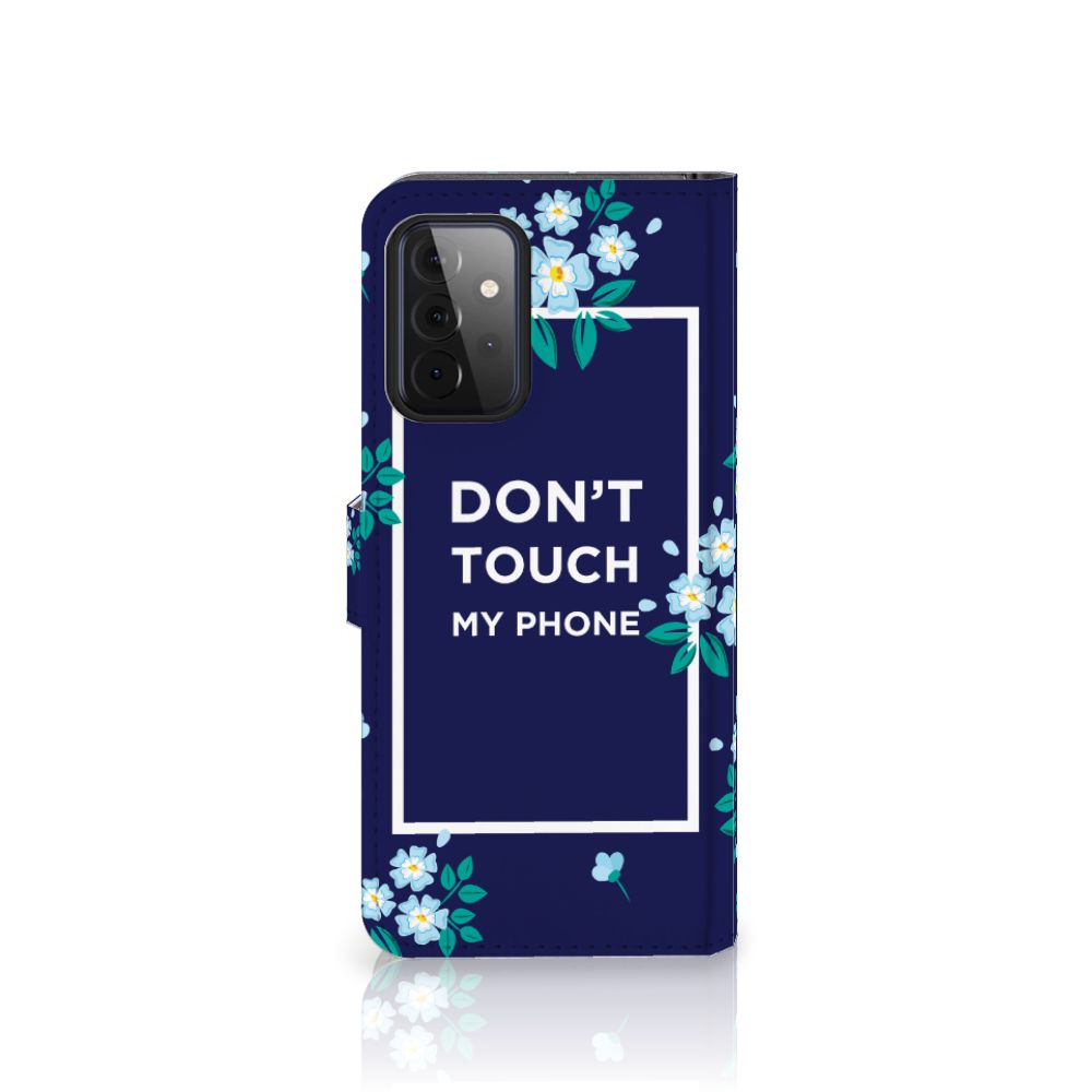 Samsung Galaxy A72 Portemonnee Hoesje Flowers Blue DTMP