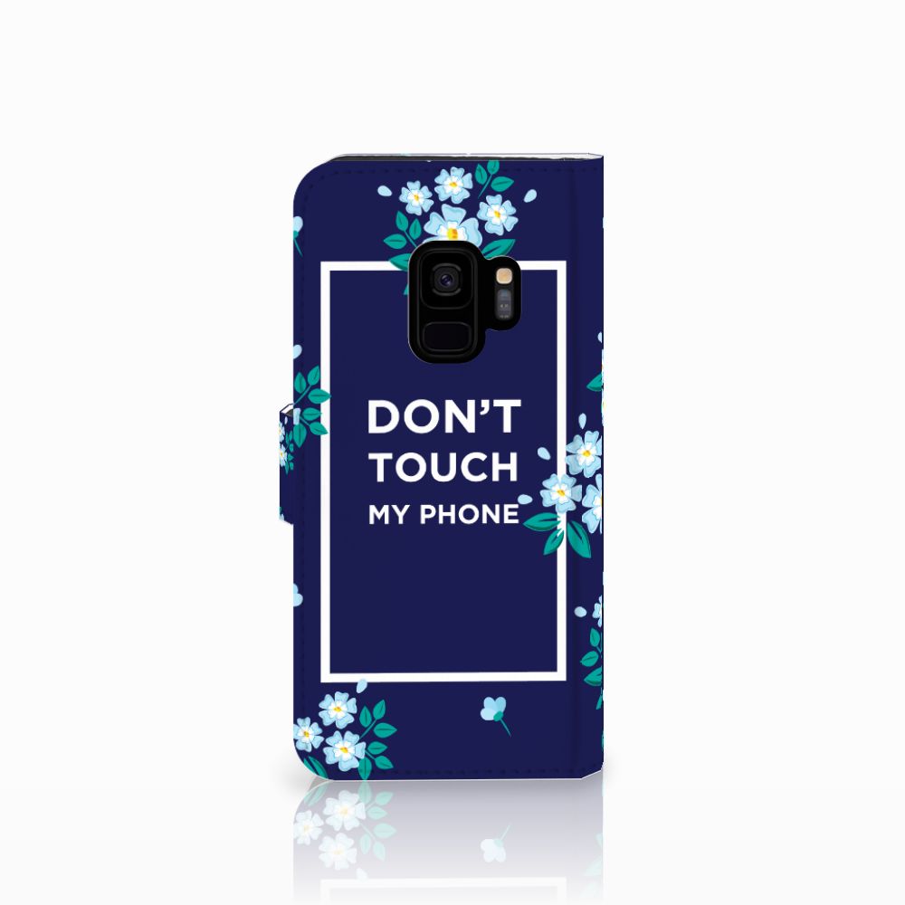 Samsung Galaxy S9 Portemonnee Hoesje Flowers Blue DTMP