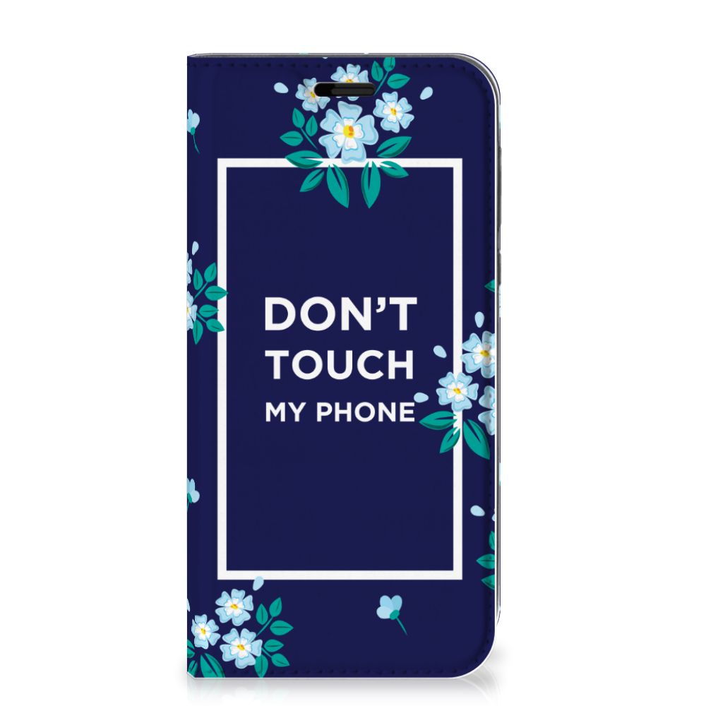 Motorola Moto G7 Play Design Case Flowers Blue DTMP