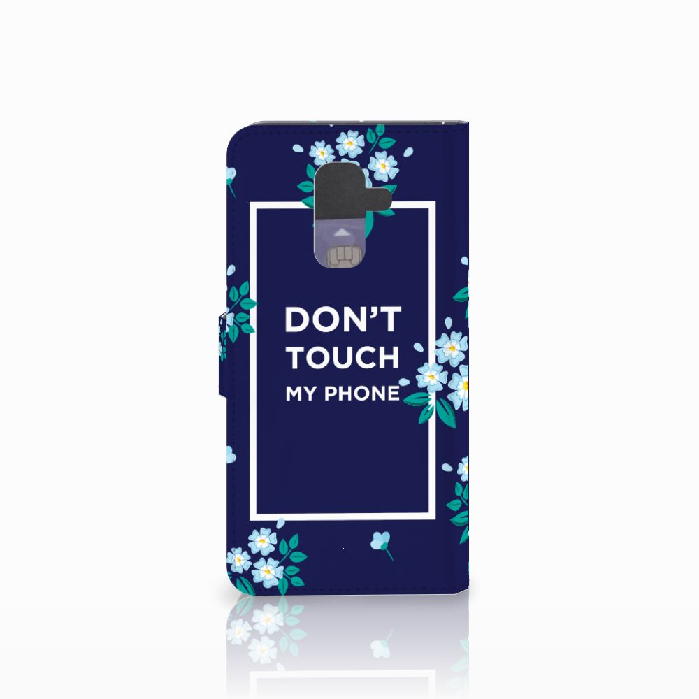 Samsung Galaxy A6 Plus 2018 Portemonnee Hoesje Flowers Blue DTMP