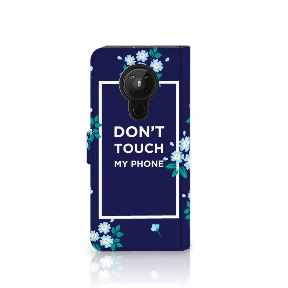 Nokia 5.3 Portemonnee Hoesje Flowers Blue DTMP