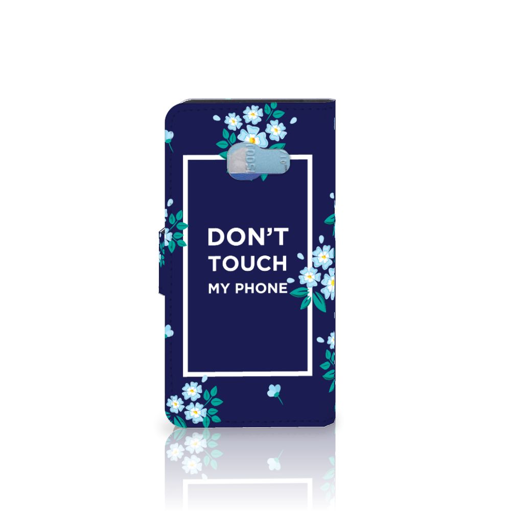Samsung Galaxy A3 2017 Portemonnee Hoesje Flowers Blue DTMP