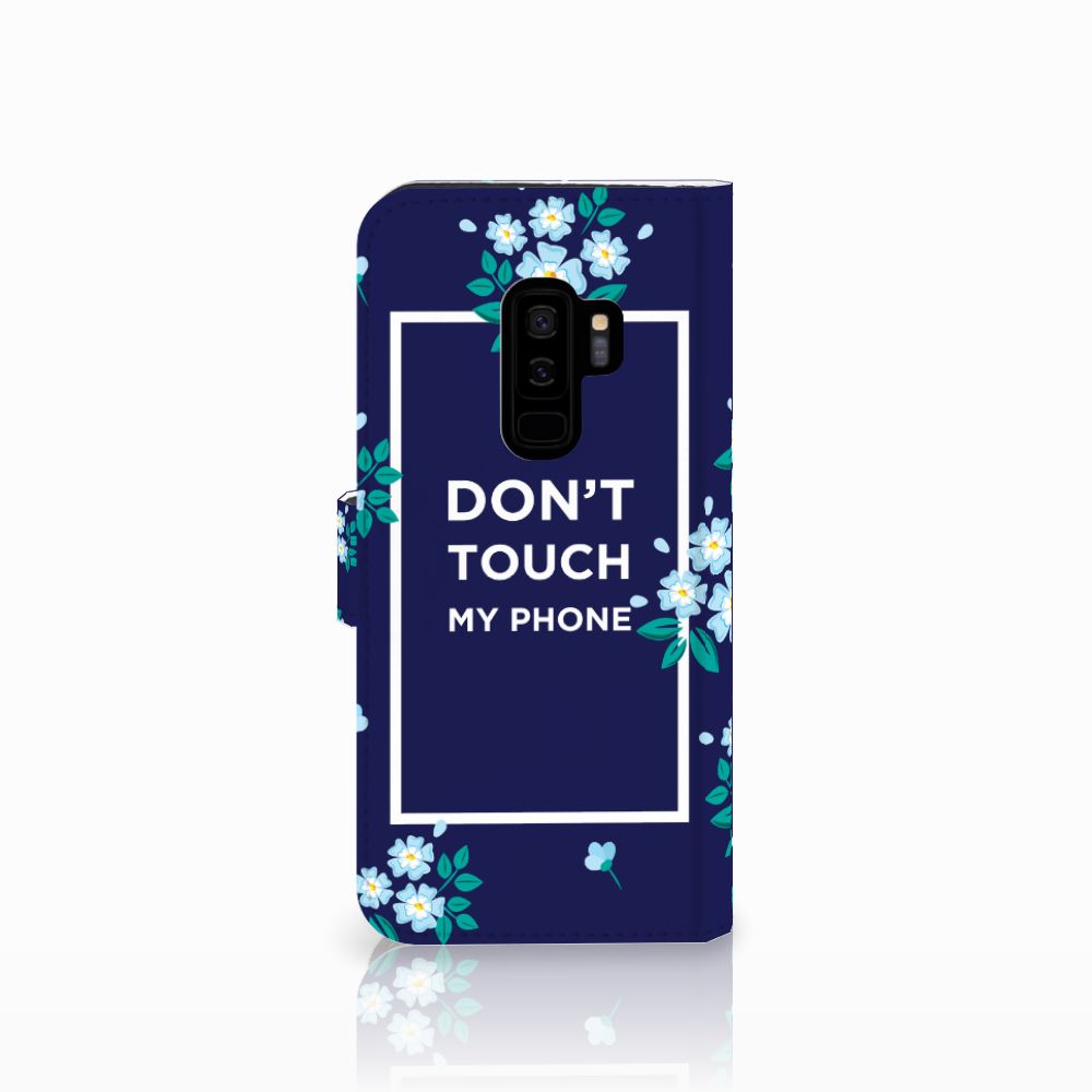 Samsung Galaxy S9 Plus Portemonnee Hoesje Flowers Blue DTMP