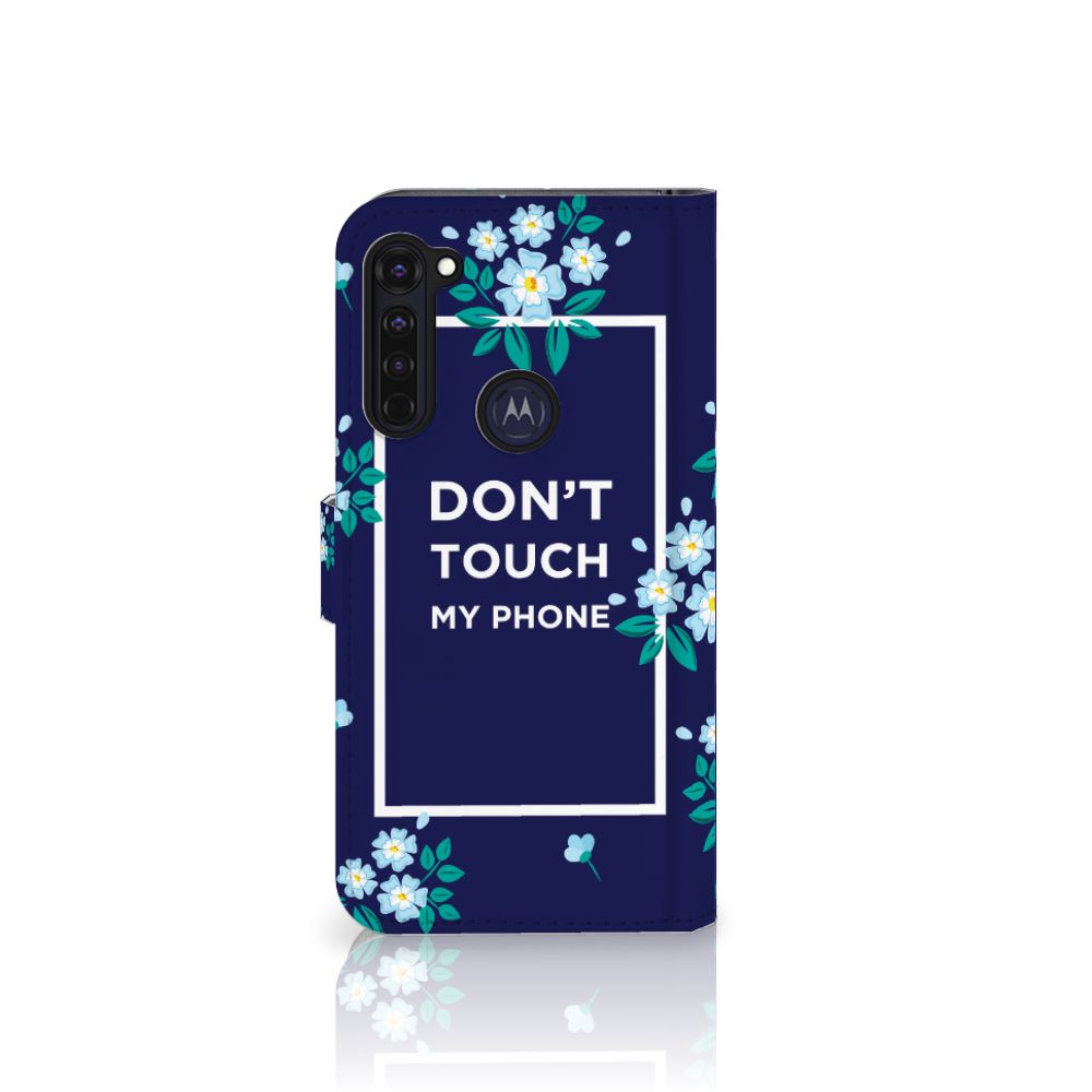 Motorola Moto G Pro Portemonnee Hoesje Flowers Blue DTMP