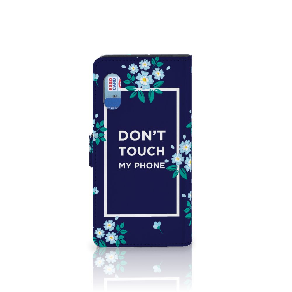 Samsung Xcover Pro Portemonnee Hoesje Flowers Blue DTMP