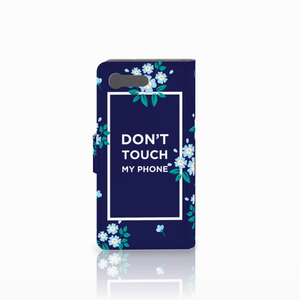 Sony Xperia X Compact Portemonnee Hoesje Flowers Blue DTMP