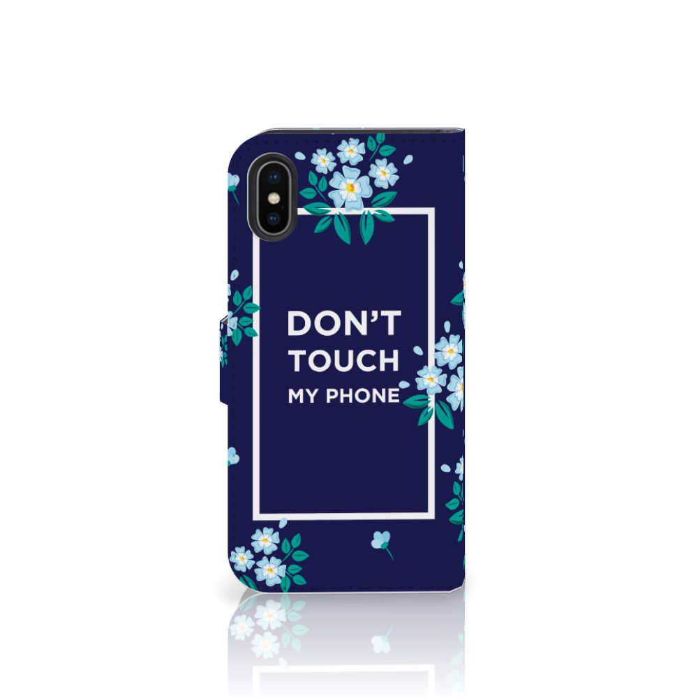 Apple iPhone X | Xs Portemonnee Hoesje Flowers Blue DTMP