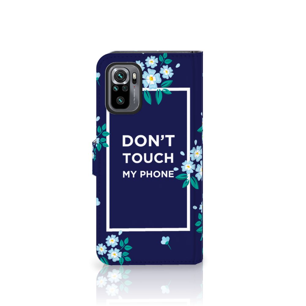 Xiaomi Redmi Note 10S | 10 4G | Poco M5s Portemonnee Hoesje Flowers Blue DTMP
