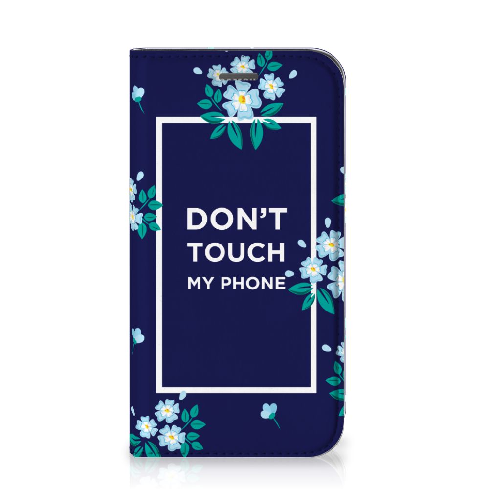Samsung Galaxy Xcover 4s Design Case Flowers Blue DTMP