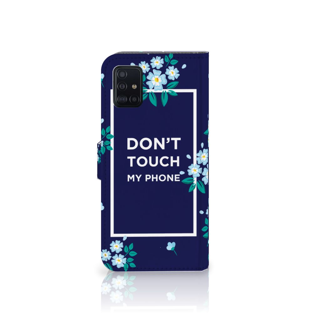 Samsung Galaxy A51 Portemonnee Hoesje Flowers Blue DTMP