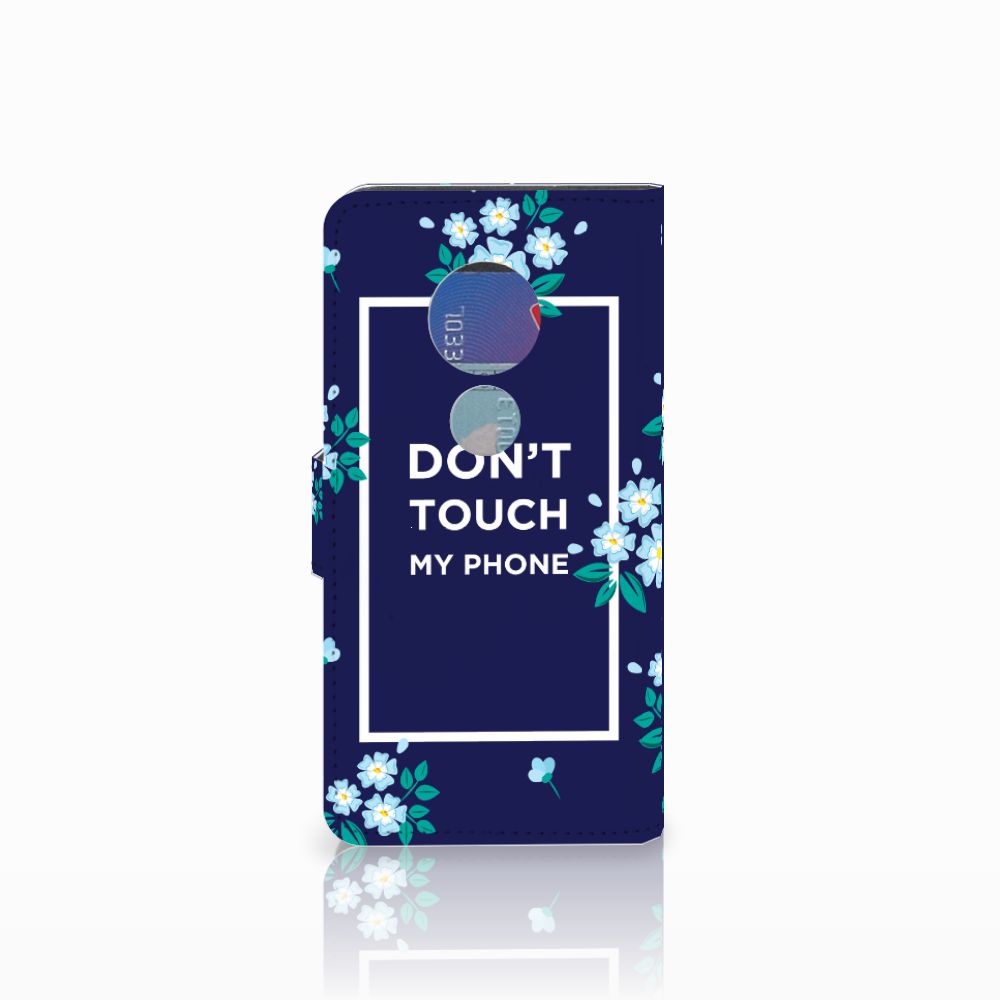 Motorola Moto G7 Play Portemonnee Hoesje Flowers Blue DTMP