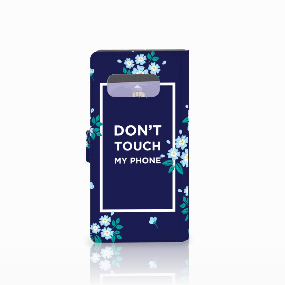Samsung Galaxy Note 8 Portemonnee Hoesje Flowers Blue DTMP