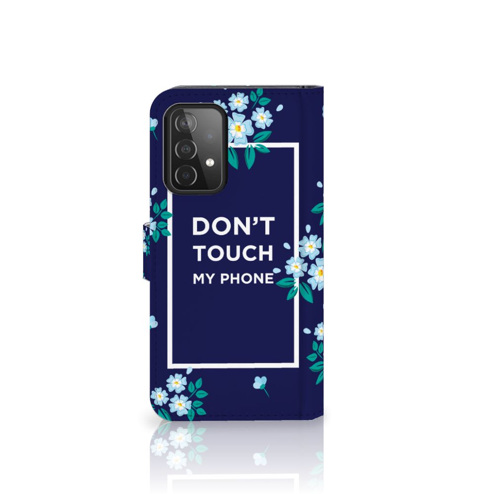 Samsung Galaxy A52 Portemonnee Hoesje Flowers Blue DTMP
