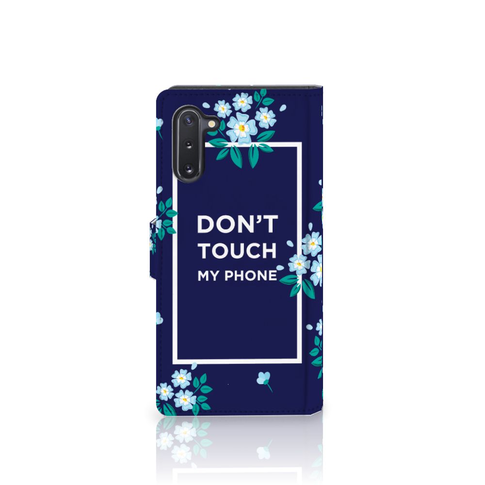 Samsung Galaxy Note 10 Portemonnee Hoesje Flowers Blue DTMP