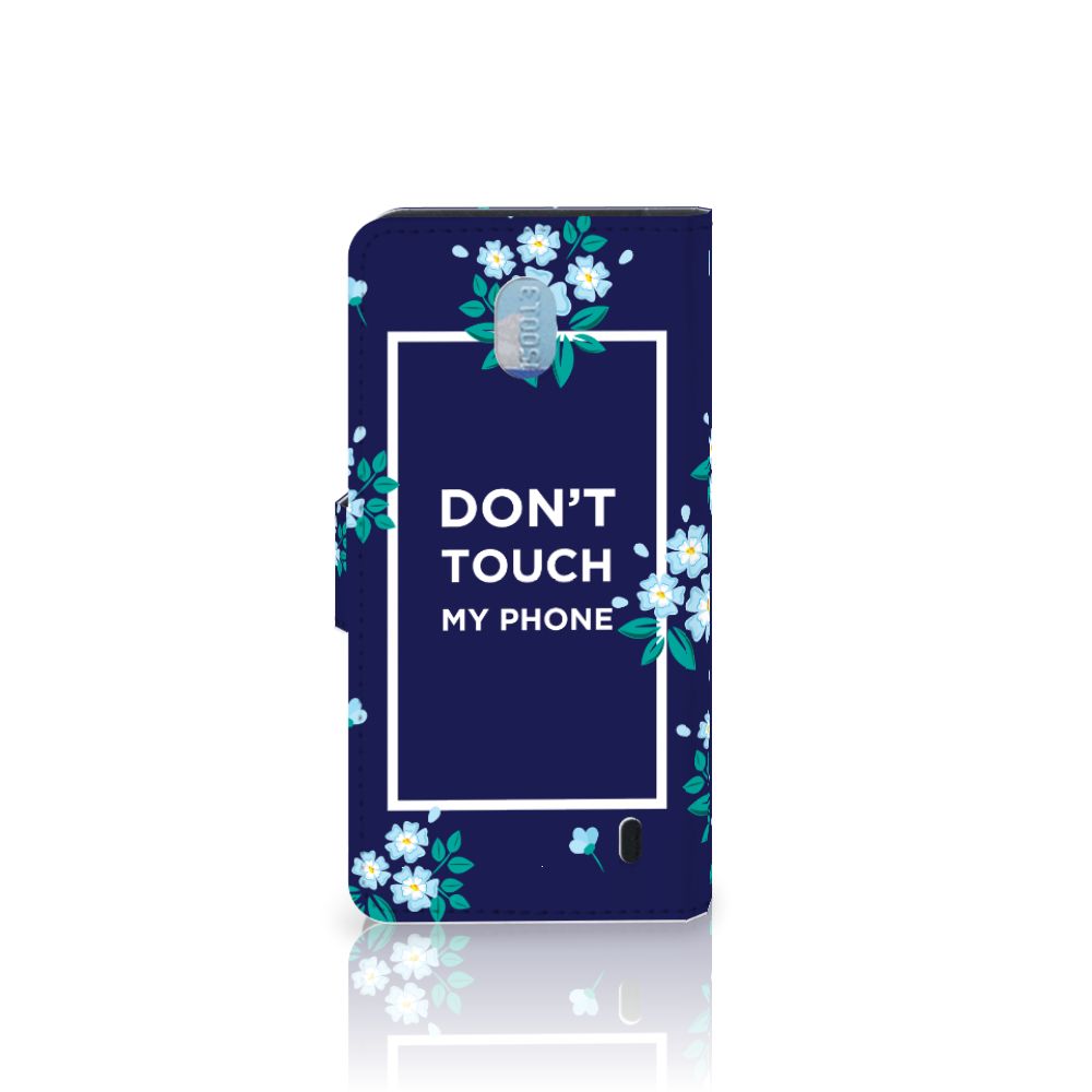 Nokia 1 Plus Portemonnee Hoesje Flowers Blue DTMP