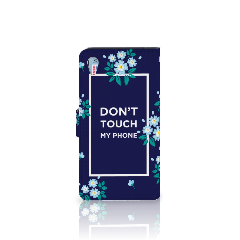 Sony Xperia Z3 Portemonnee Hoesje Flowers Blue DTMP