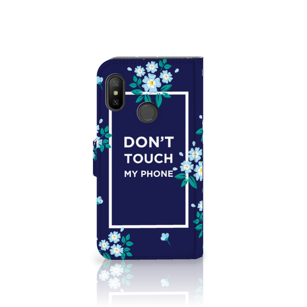 Xiaomi Mi A2 Lite Portemonnee Hoesje Flowers Blue DTMP