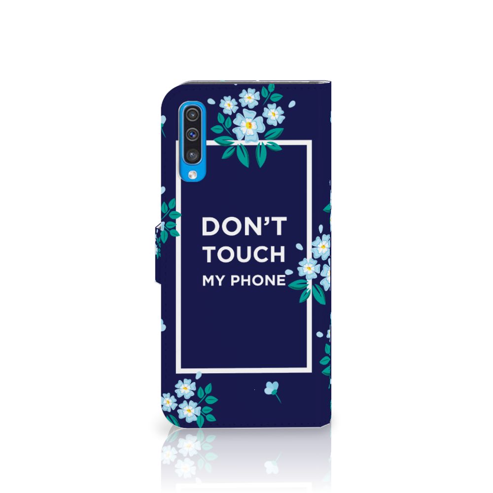 Samsung Galaxy A50 Portemonnee Hoesje Flowers Blue DTMP