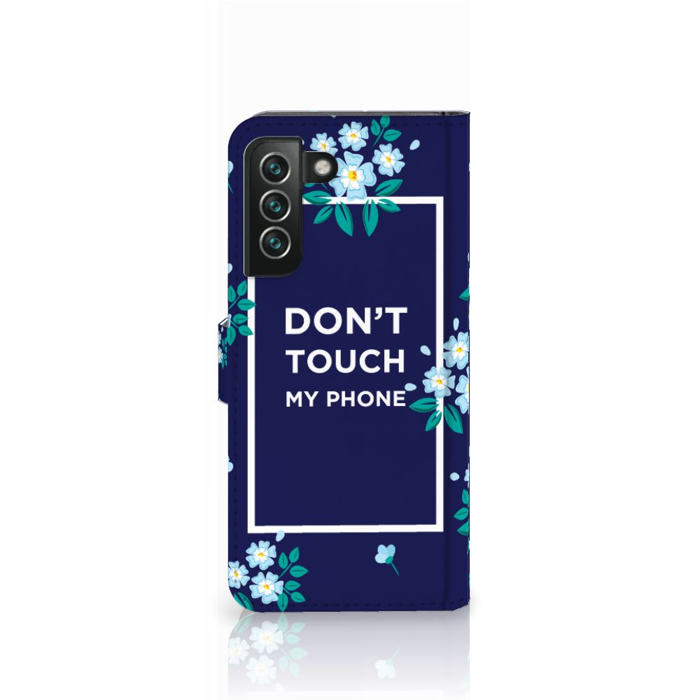 Samsung Galaxy S22 Plus Portemonnee Hoesje Flowers Blue DTMP