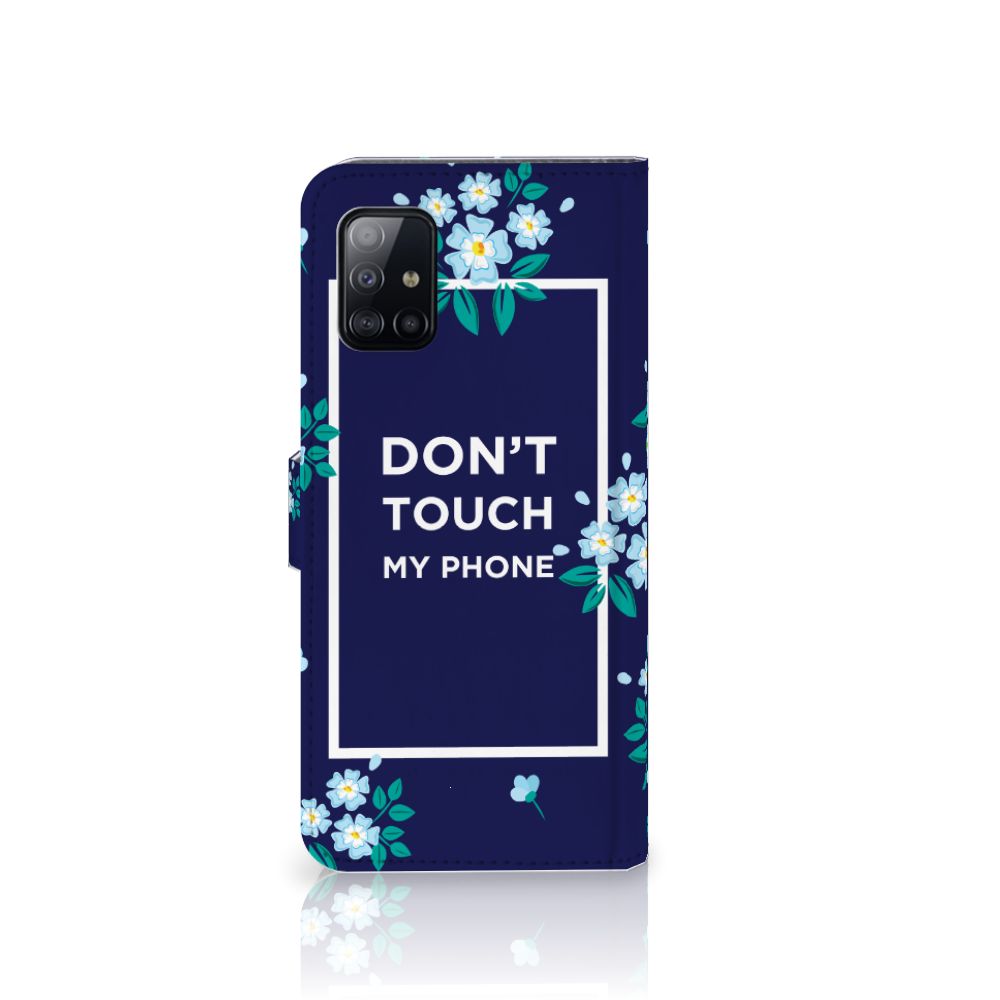 Samsung Galaxy A71 Portemonnee Hoesje Flowers Blue DTMP