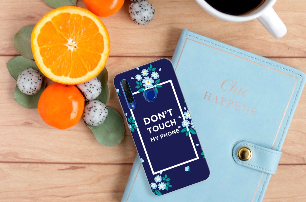 Honor 20 Lite Silicone-hoesje Flowers Blue DTMP