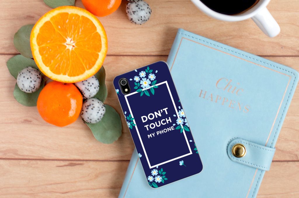 Xiaomi Redmi 7A Silicone-hoesje Flowers Blue DTMP