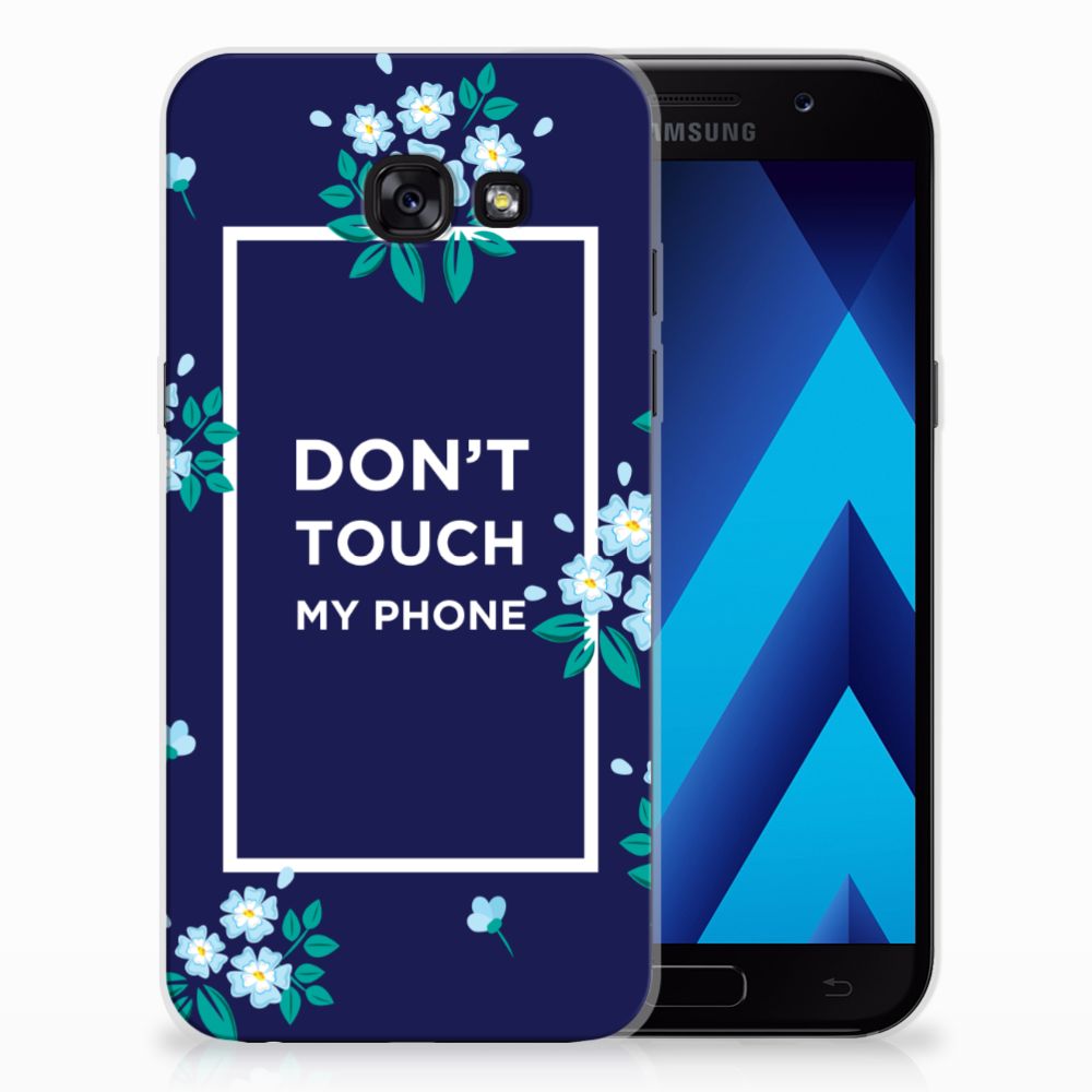 Samsung Galaxy A5 2017 Silicone-hoesje Flowers Blue DTMP