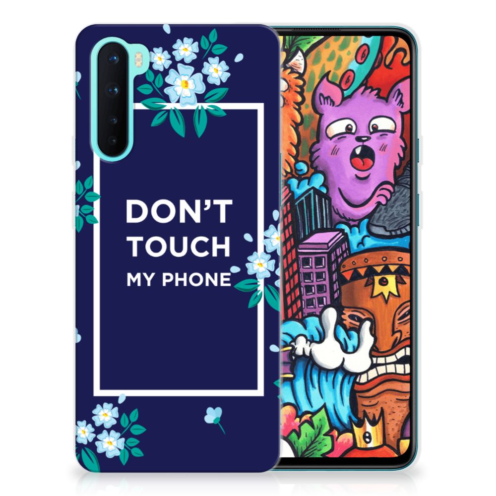 OnePlus Nord Silicone-hoesje Flowers Blue DTMP