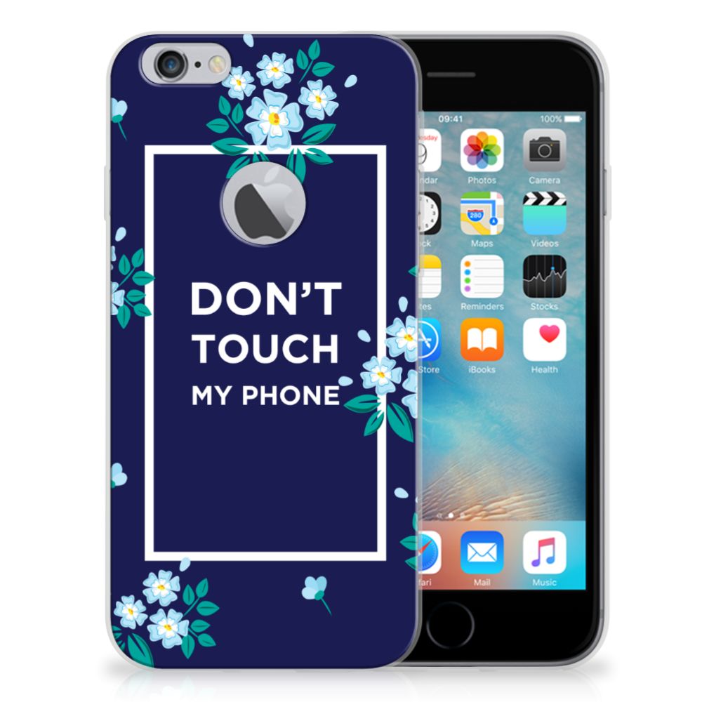 Apple iPhone 6 Plus | 6s Plus TPU Hoesje Flowers Blue DTMP