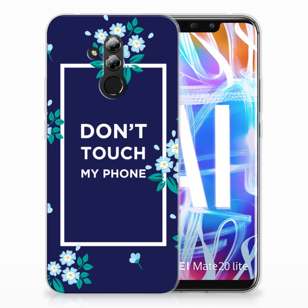 Huawei Mate 20 Lite Silicone-hoesje Flowers Blue DTMP